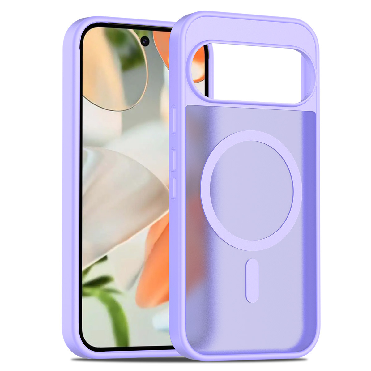 Aplicable a Google pixel9 pro XL Silver Shield Sensación de piel Atracción magnética 2 en 1 10pro Estuche para teléfono móvil Estuche mate semitransparente