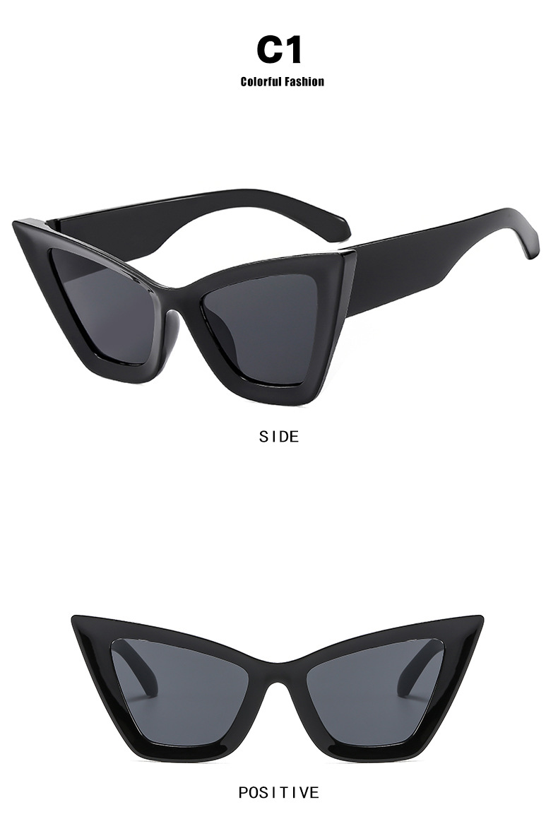 Hip-hop Exaggerated Streetwear Solid Color Ac Cat Eye Full Frame Men's Sunglasses display picture 3
