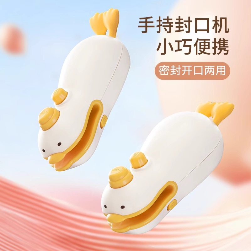 Máquina de sellado pequeña recargable doméstica de sello de plástico de presión manual bolsas de plástico lindas mini bocadillos sellador de clip