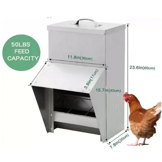 Las aves de corral alimentador automático de pollo a través de metal galvanizado hierro hoja de pollo alimentador deflector alimentador de equipos de cría maquinaria
