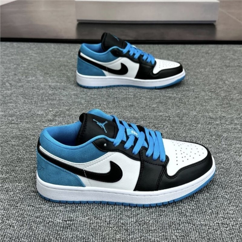 Popular Aj1 Laser Blue Versatile Basketball Shoes for Men and Women, Low-Top Couple's Matching Campus Ins Sports Casual Skate Shoes