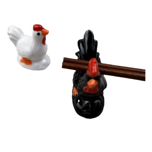 Creative Japanese-style ceramic rooster chopstick holder home dining table personalized ornaments cute chicken chopstick holder chopsticks pillow pen holder