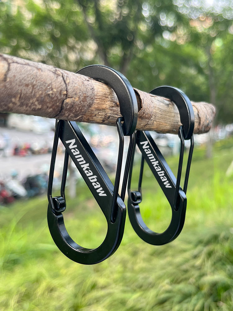 Aluminum Alloy S-Shaped Carabiner Keychain Figure-Eight Buckle Outdoor Travel Backpack Hook Connector Round