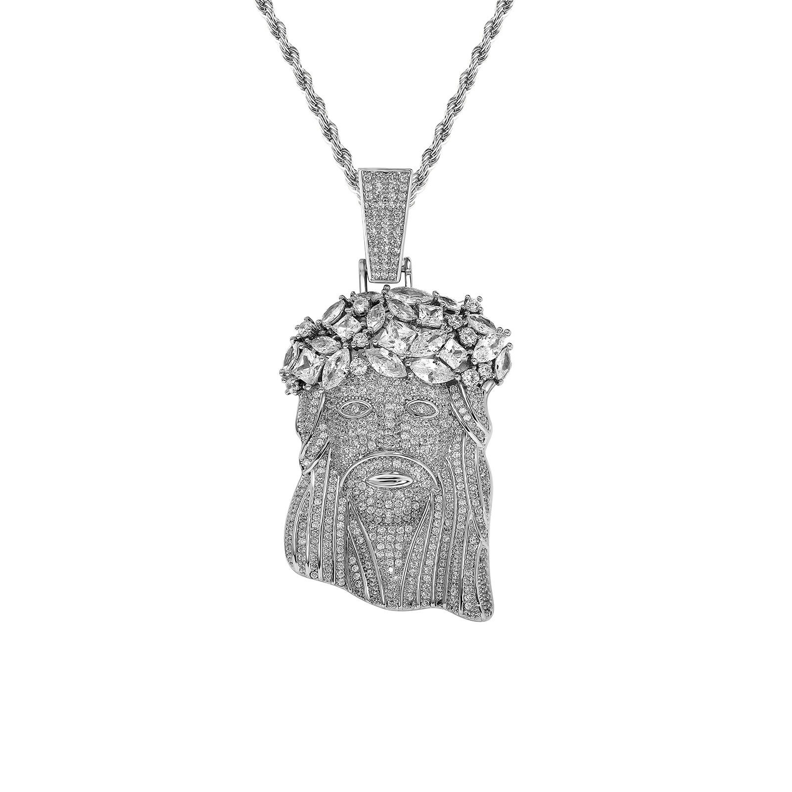 Hip-hop colgante de avatar europeo y americano de zircon de forma extraña retro moda creativo para hombres Hip-hop collar joyas transfronterizas