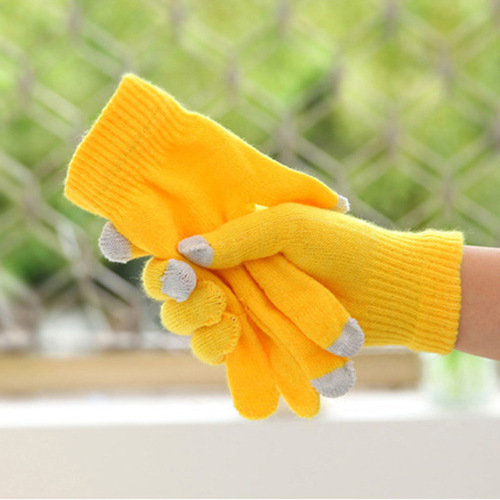 Direct sale touch screen gloves winter thick brushed warm touch screen gloves magic knitted floor stall supply wholesale