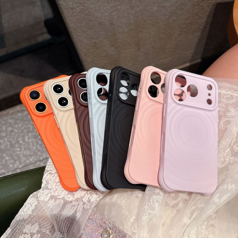 Suitable for iPhone 18 Pro Max phone case, featuring a wave-patterned magnetic design, full lens protection, and drop resistance, also compatible with iPhone 17 and 16
