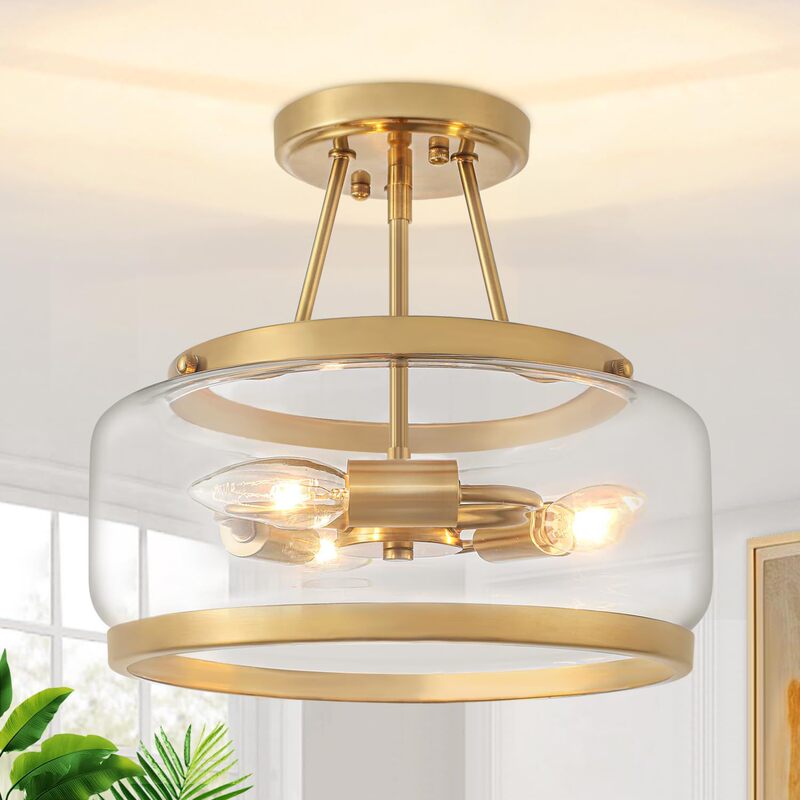American-Style Semi-Recessed Glass Ceiling Lamp Close to the Ceiling Lamp Amazon Specializes in Fba Modified Ceiling Lamp