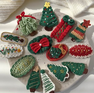 Christmas series of hair clips with festive atmosphere, cute woolen hair clips, Christmas tree BB clips, bangs clips, hair accessories, headbands for women