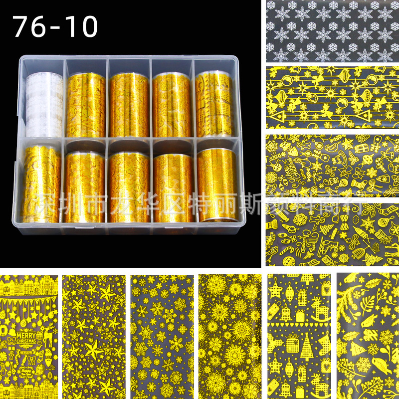 Christmas Nail Art Stickers Nail Art Stickers Golden Cute Santa Claus Christmas Tree Reindeer Snowflake Nail Stickers