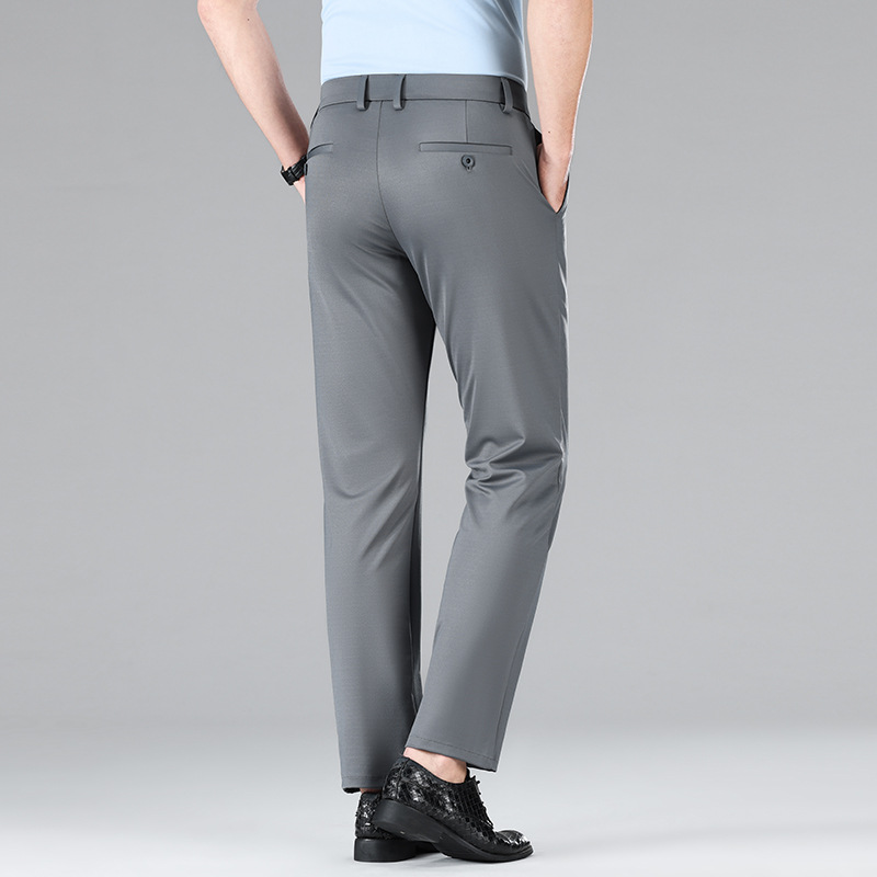 Freizeithosen für Herren sind bequem, knitterfrei und pflegeleicht. Ultradünne Hose aus Eisseide mit geradem Bein_voghion.com