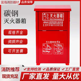 加厚室内灭火器箱两只装小区灭火器箱碳钢灭火器箱子4公斤消防箱