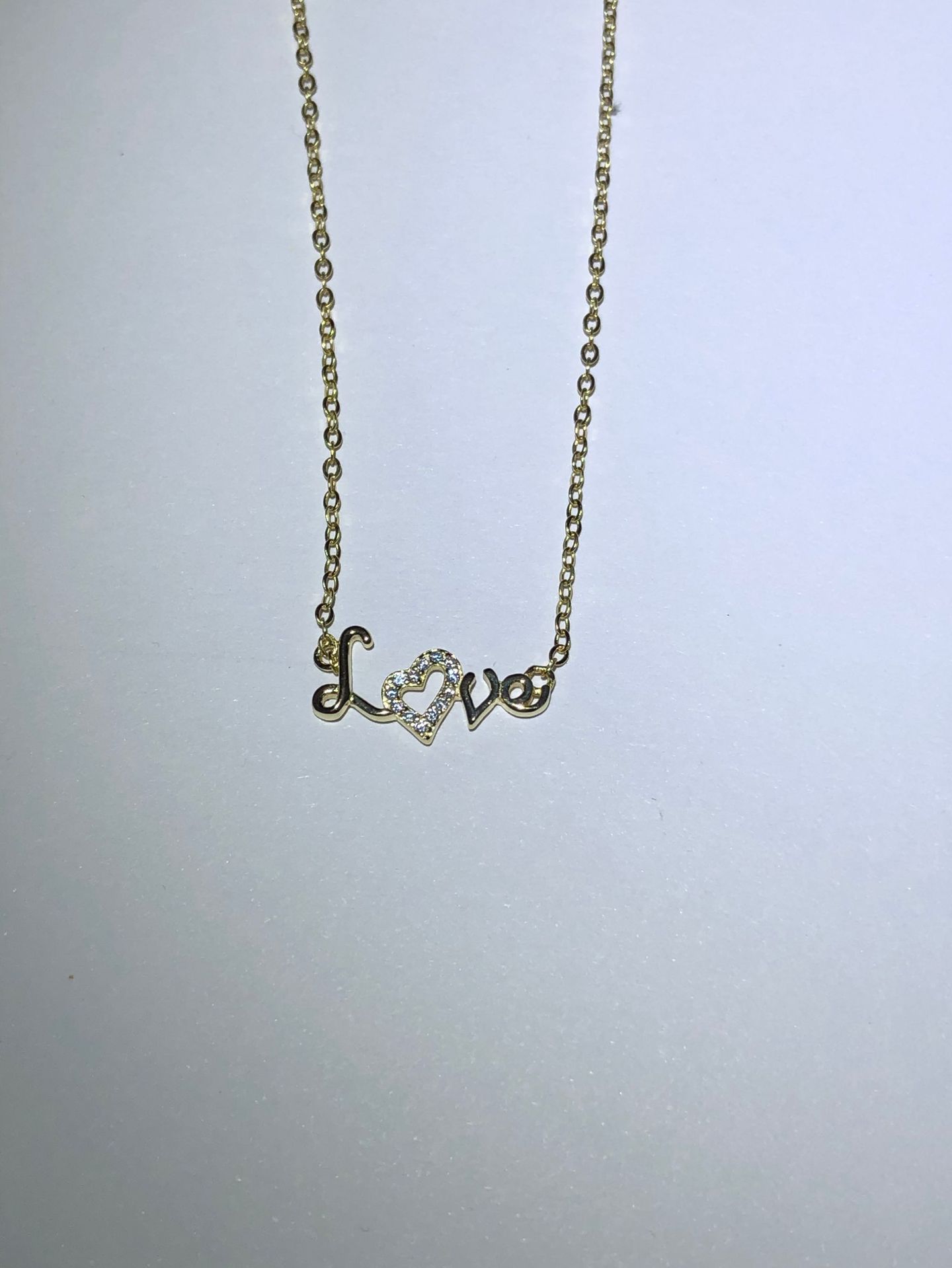 Wholesale Simple Style Letter Sterling Silver 14k Gold Plated Zircon Necklace display picture 1