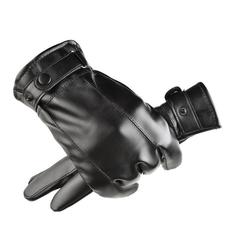 跨境男士觸屏手套秋冬水洗皮PU革加絨保暖防水開車騎車騎行速賣