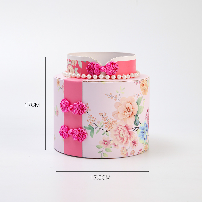 Cubo clásico de tres abrazos cubo redondo embalaje cubo arreglo de flores cubo floral DIY espejo de plata caja de flores