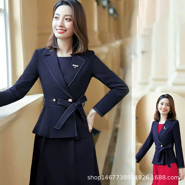Профессиональное женское платье высокого класса бедра юбка пояс костюм дизайн рабочая одежда Деловая одежда