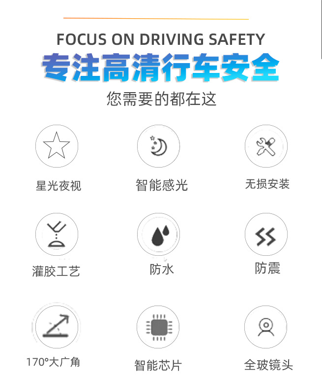 Ahd Reversing Camera 1080P Android Large Screen Car Waterproof Rear Camera Streaming Media Rearview Mirror