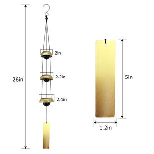 Home Courtyard Outdoor Metal Advanced Sense Wind Bell Japanese-style Clear Sound 3 Bell 5 Bell Blessing Wind Bell Pendant