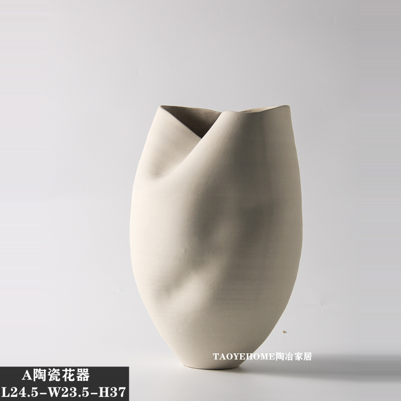 세라믹 꽃 도자기 (L24.5-W23.5-H37)