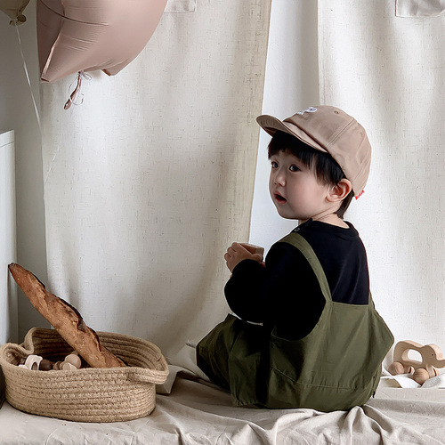Baby autumn jumpsuit, male baby clothes, autumn workwear style, foreign style going out top, suspender pants, two-piece set