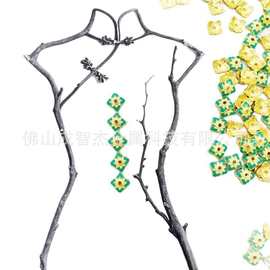 国风如意花托保色仿古烧蓝景泰蓝饰品加石珠 diy手串隔片花瓣花托