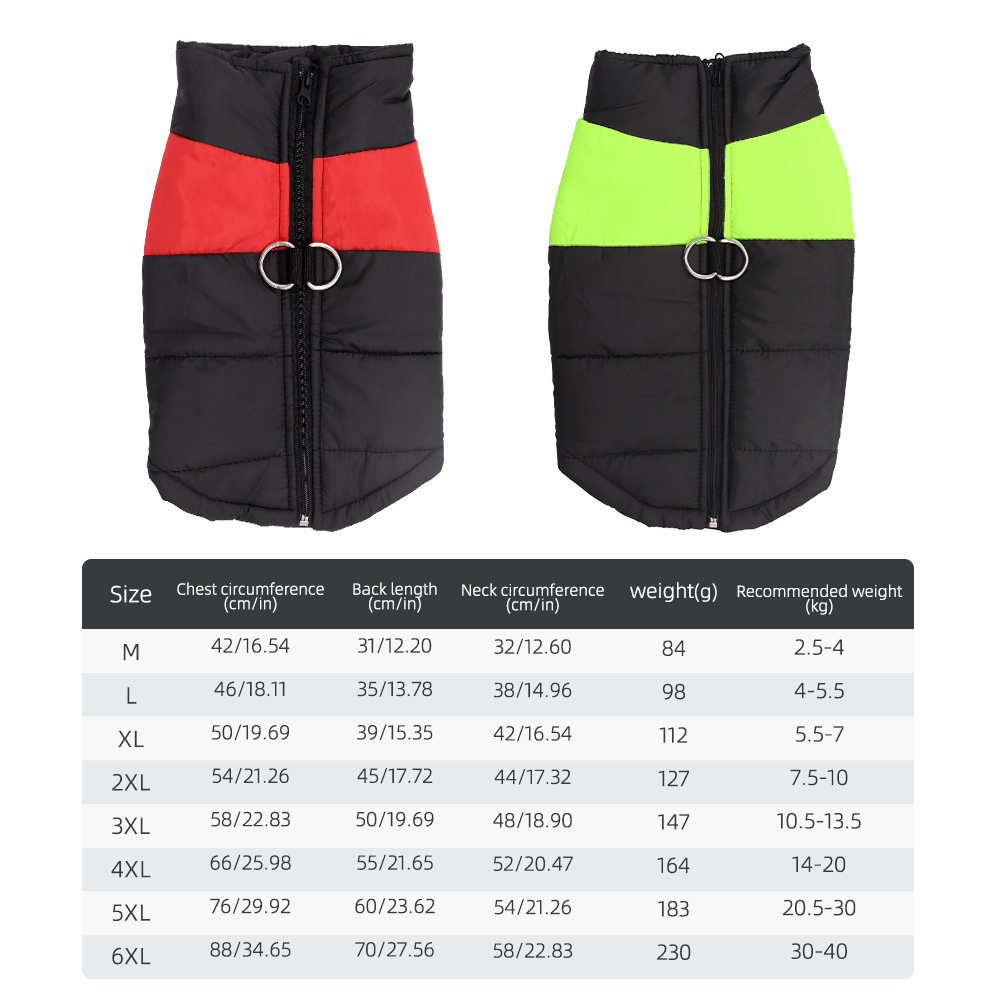 Ropa para mascotas transfronteriza chaqueta de plumón para perros gruesa y cálida ropa para perros impermeable de otoño e invierno ropa para mascotas para perros grandes