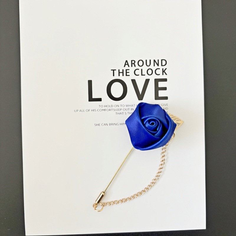 Traje de joyería de estilo coreano para hombres y mujeres cadena de flores rosa ramillete de hoja ramillete broche camisa collar pin collar flor accesorios