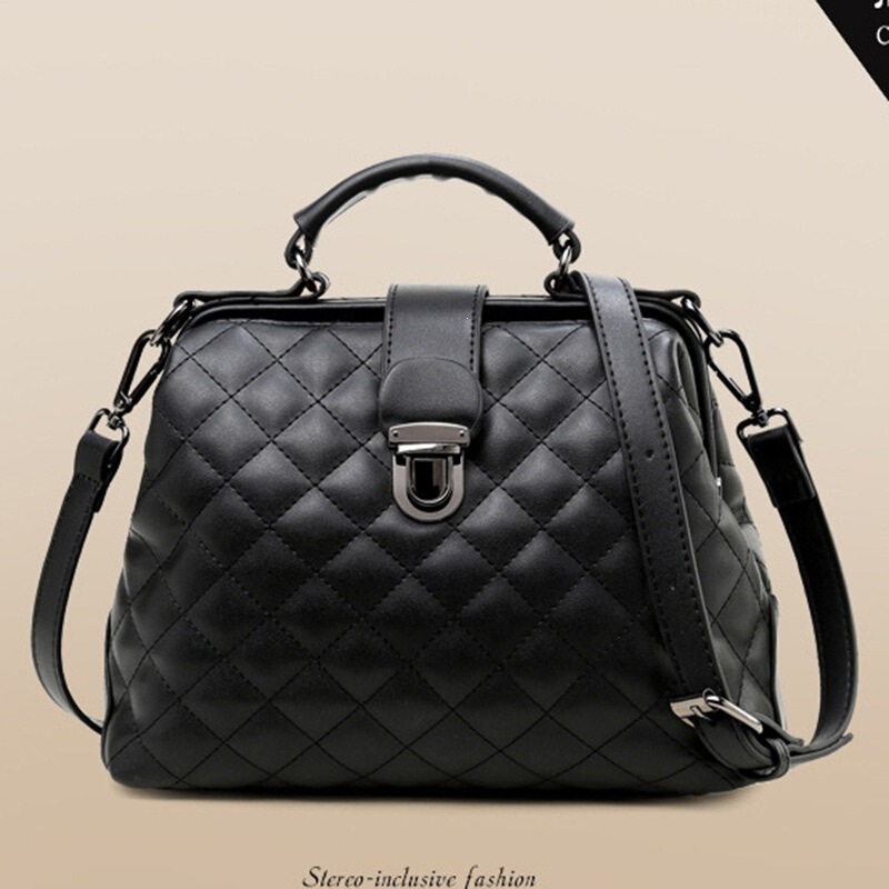 New Style Doctor's Bag, Retro Women's Bag, Fashionable Handbag, Crossbody Bag, Single Shoulder Pu Leather Women's Bag, One Piece Drop Shipping