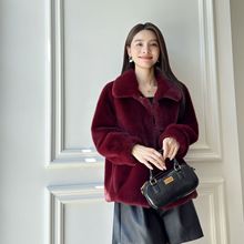 2025冬季新款外套爆款皮草大衣皮毛一体外套女短款环保皮草外套