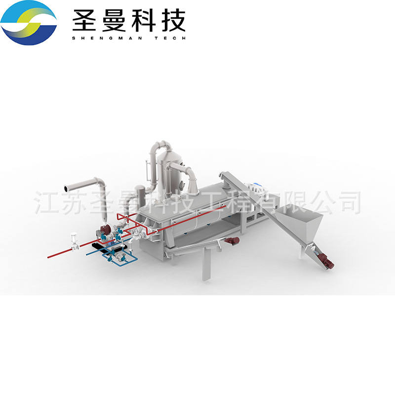 KJG-130m2皮革污泥空心桨叶干化机卧式双轴浆叶冷却烘干系统 圣曼