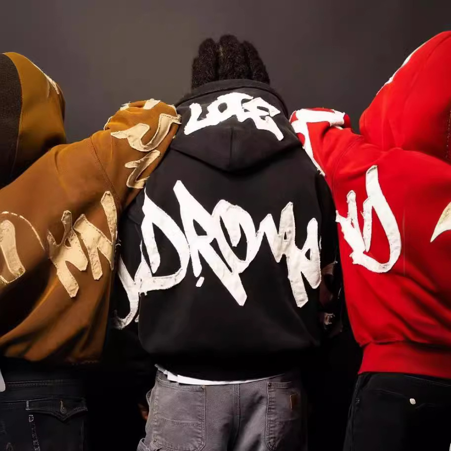 Herrenbekleidung Mode Sweatshirts Neue Tops Stickerei Trendy Persönlichkeit Straße Lose Strickjacke Sweatshirt_voghion.com