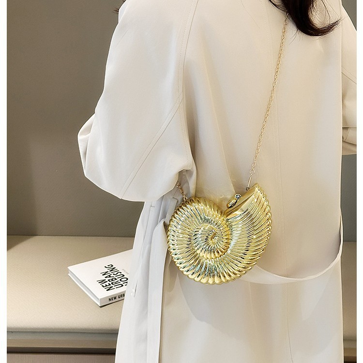 Transfronterizo 2025 nuevo estilo de moda conchilla bolsa de cena de damas cadena bolsa de noche nicho bolso acrílico brillante