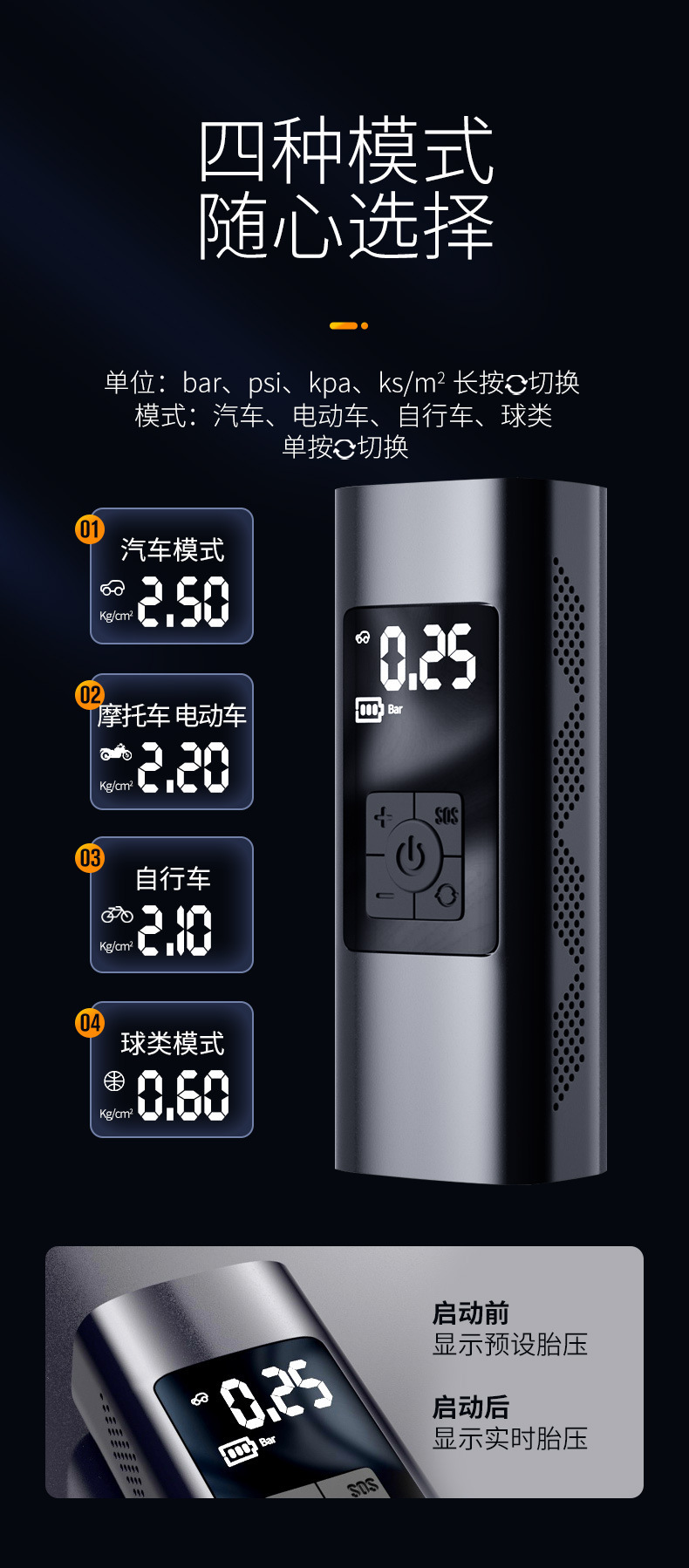 Car Wireless Air Pump Wireless Electric Air Pump Portable Car Digital Display Air Pump 12V Air Pump