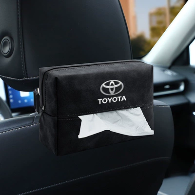 Volkswagen and Audi, for seat backs, Car tissue box/set - toyota-premium-black-suede-tissue-bag-one-piece