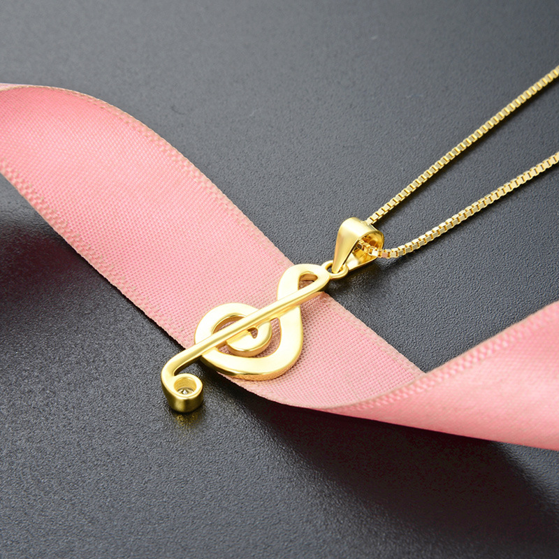 Europa y los Estados Unidos transfronterizos DIY adornos de goteo de aceite amor nota de ritmo colgante de plata esterlina 925 moda collar de diamantes accesorios para mujeres