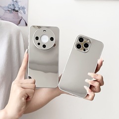 鏡子手機殼批發蘋果12手機殼簡約補妝鏡防摔防刮蘋果15pro手機殼