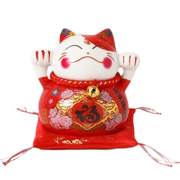 陶磁器の招き猫の貯金箱の置物の卸売り工場の店舗の開業の客間のレジの創意の贈り物の家庭の置物|undefined