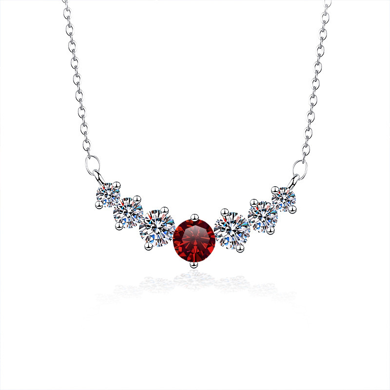 Colgante de plata esterlina 5 quilates 925 collar de piedra de moissanita collar de plata colgante de clavícula de mujer comercio exterior transfronterizo