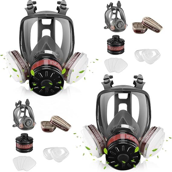 跨境一件代发全面罩喷漆化工农药火山实验室生化滤罐面罩防毒面具