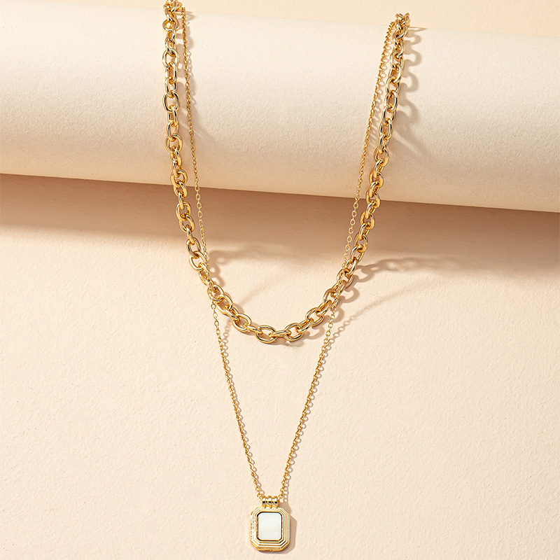 Fashion Geometric Alloy Layered Plating Necklace