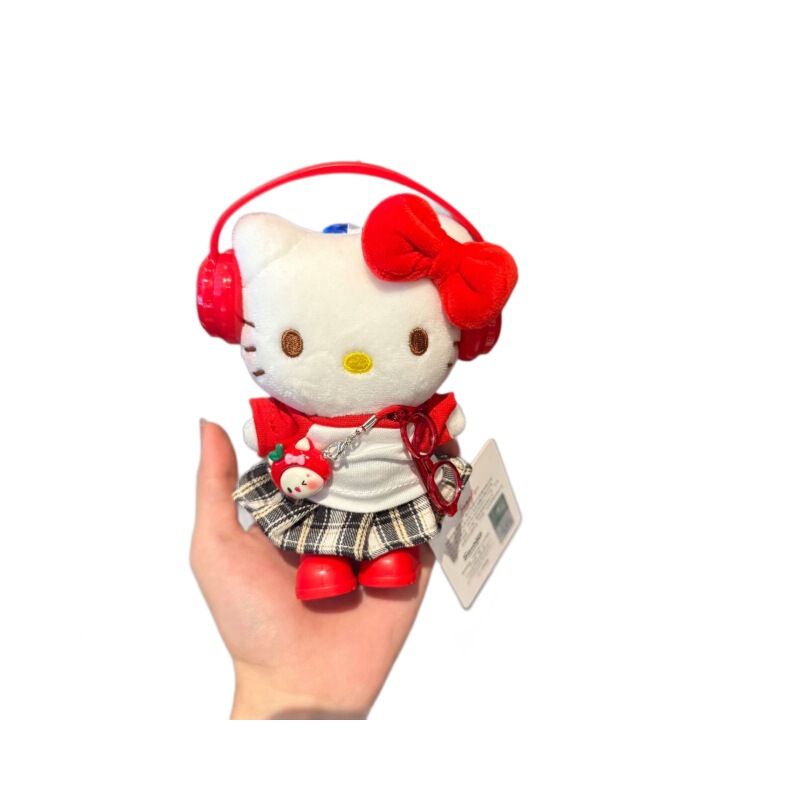正版三丽鸥hellokitty包挂件钥匙扣毛绒公仔挂饰耳机款凯蒂猫礼物|undefined