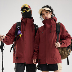 两件套户外防风防水三合一羽绒可拆卸冲锋衣90绒登山服新国标夹克