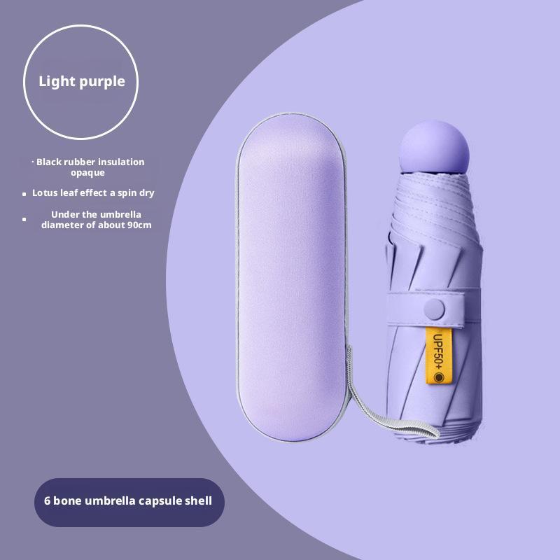 Capsule paraguas para mujeres sol y lluvia doble protección solar UV pequeño portable plegable mini paraguas al por mayor