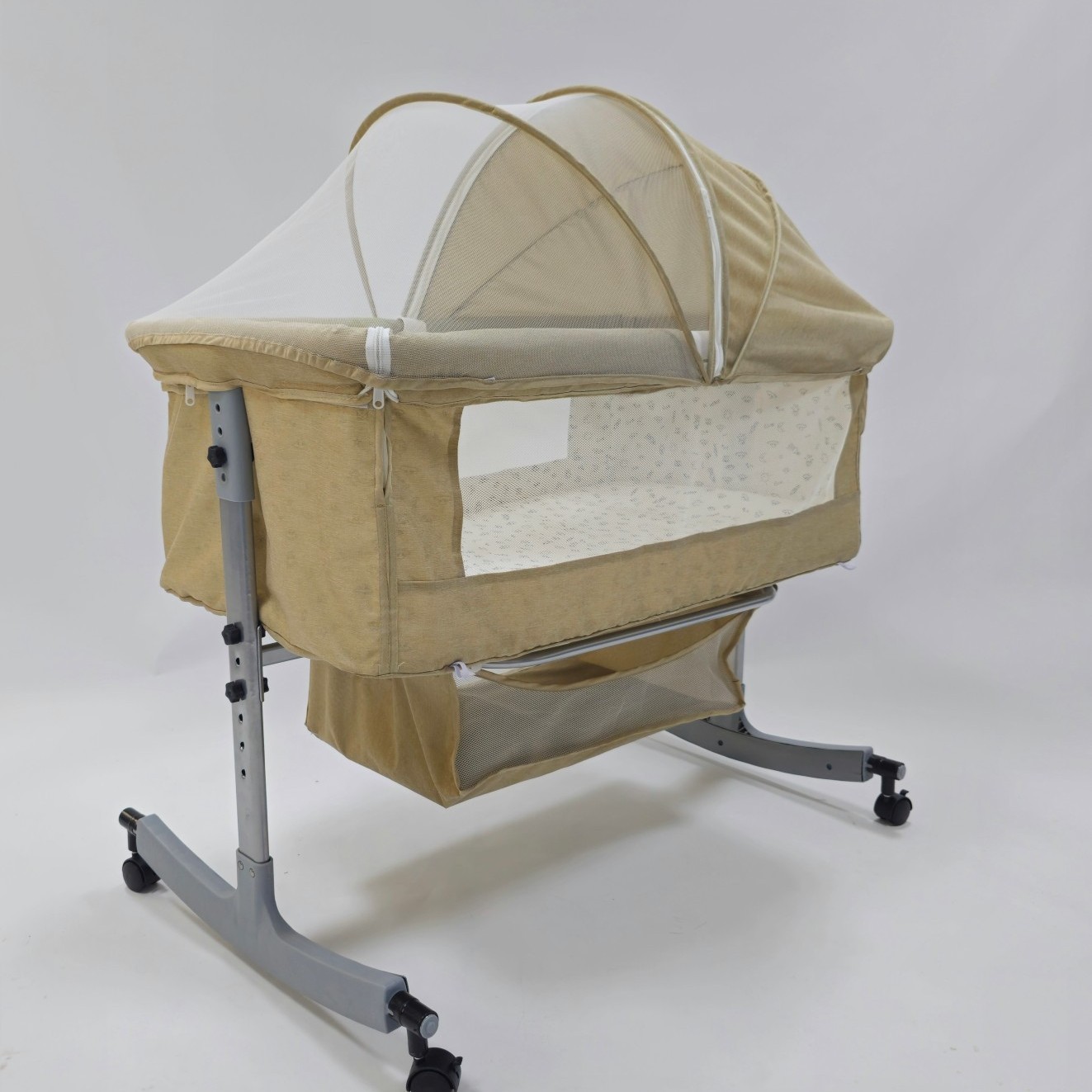 Cama de cuna en forma de I, cama de cuna para recién nacidos, cama grande multifuncional, bebé portátil para dormir, cuna para niños