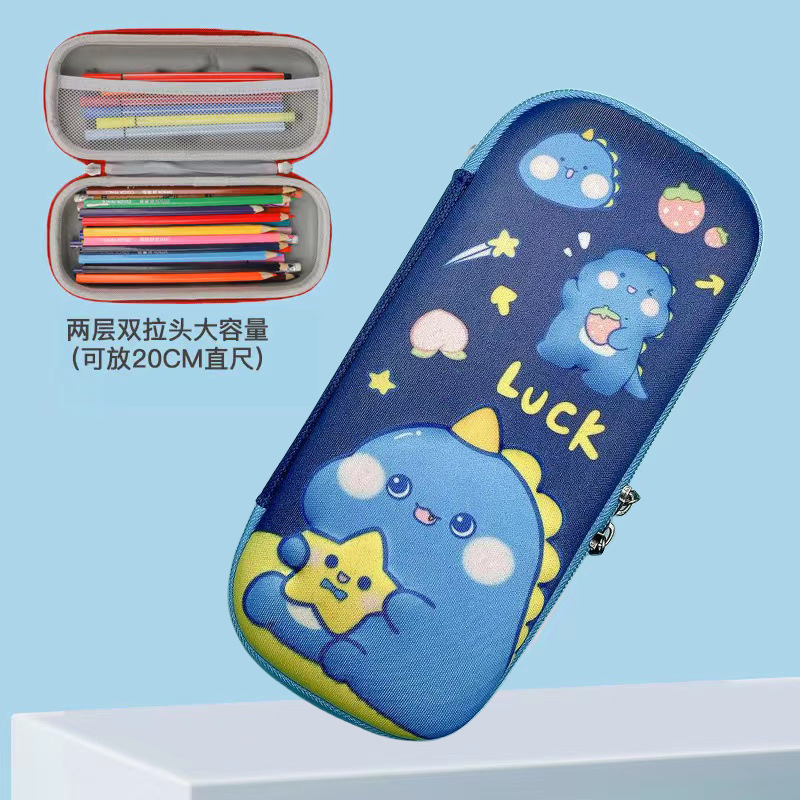 Estudiantes de primaria lindos dibujos animados 3D estereoscópicos caja de papelería caja de lápiz EVA anti-caída a prueba de presión coreana bolsas de lápiz para niños al por mayor