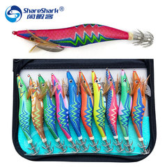 Wholesale shrimp lure bait wood shrimp set No. 3.5 luminous wood shrimp three-color luminous shrimp bait with hook