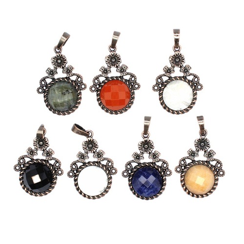 Factory direct sales cross-border jewelry wholesale personalized retro sunstone crystal pendant lapis lazuli necklace