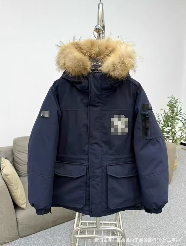 莆田 MLB羽绒服洋基队中长款派克服大毛领加厚保暖防风工装羽绒服|undefined