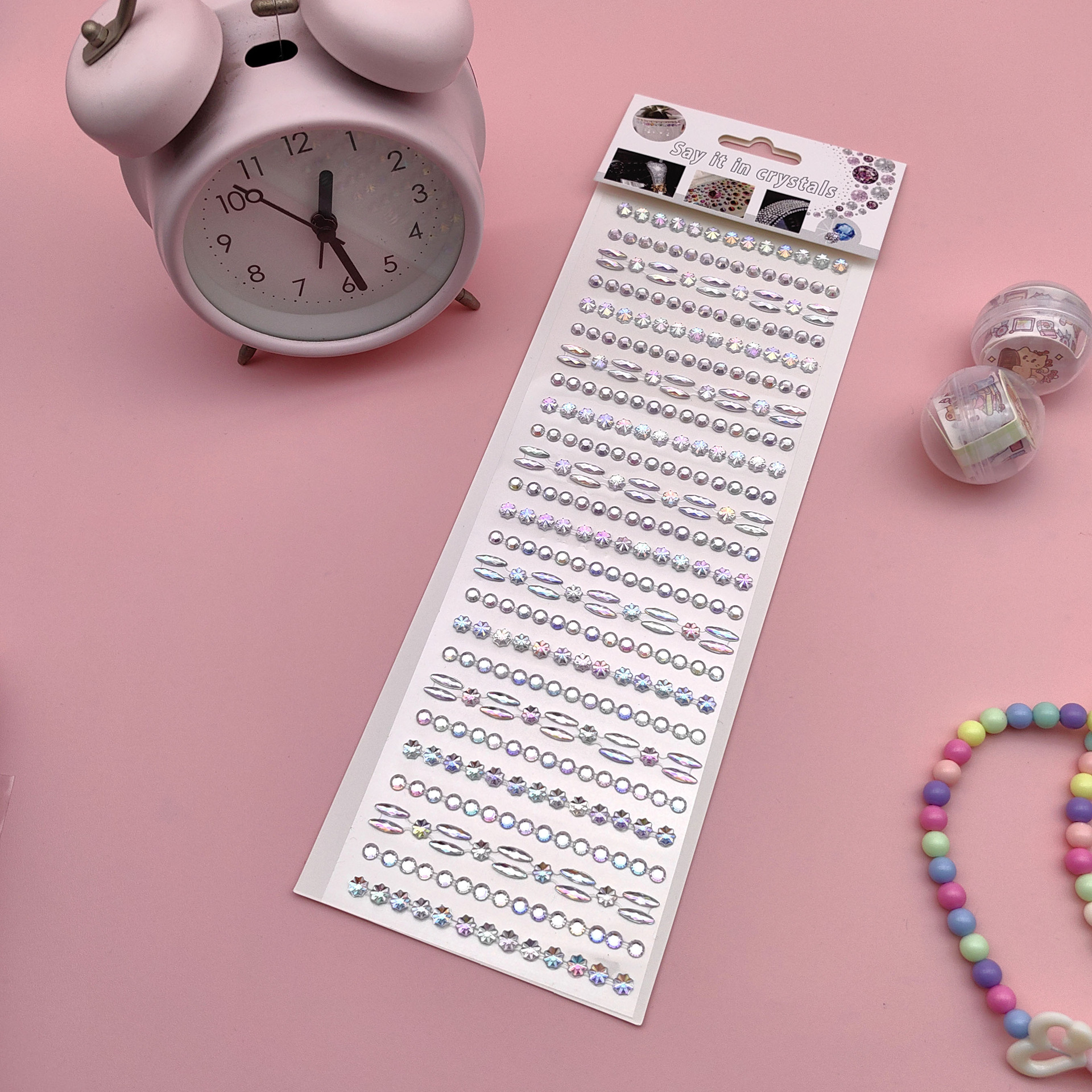 Coloridas pegatinas de flores de hielo para niños gema de diamantes de color AB pegatinas de cristal acrílico de juguete princesa pequeñas pegatinas al por mayor