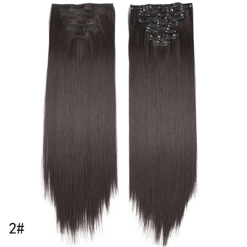 Wig for women 16 card long straight hair wig clip hair 6 piece set hair extensions straight hair extensions 6 piece set hair extensions
