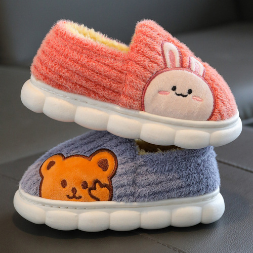 Children's cotton slippers for boys winter new indoor home non-slip girls' cute middle and large children's cotton shoes